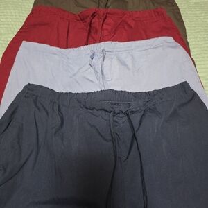 4 PAIR of Womens Scrub Pants Wide Leg Size M